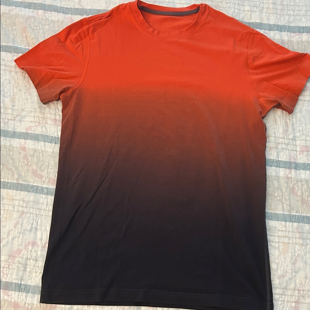 Lululemon Vibrant Orange and Black Gradient Men's Tee